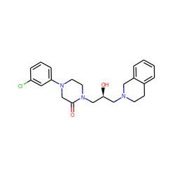 O=C1CN(c2cccc(Cl)c2)CCN1C[C@@H](O)CN1CCc2ccccc2C1 ZINC000209694261