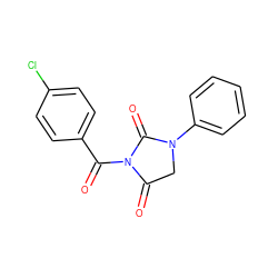 O=C1CN(c2ccccc2)C(=O)N1C(=O)c1ccc(Cl)cc1 ZINC000013763656