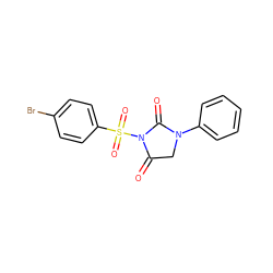 O=C1CN(c2ccccc2)C(=O)N1S(=O)(=O)c1ccc(Br)cc1 ZINC000013763553