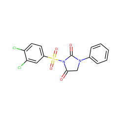 O=C1CN(c2ccccc2)C(=O)N1S(=O)(=O)c1ccc(Cl)c(Cl)c1 ZINC000013763598