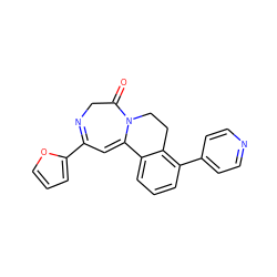 O=C1CN=C(c2ccco2)C=C2c3cccc(-c4ccncc4)c3CCN12 ZINC000149002829