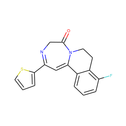 O=C1CN=C(c2cccs2)C=C2c3cccc(F)c3CCN12 ZINC000149212099