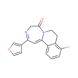 O=C1CN=C(c2ccoc2)C=C2c3cccc(I)c3CCN12 ZINC000149137285