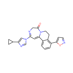 O=C1CN=C(n2cnc(C3CC3)c2)C=C2c3cccc(-c4ccno4)c3CCN12 ZINC000149140352