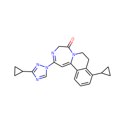 O=C1CN=C(n2cnc(C3CC3)n2)C=C2c3cccc(C4CC4)c3CCN12 ZINC000149094188