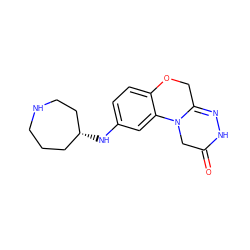 O=C1CN2C(=NN1)COc1ccc(N[C@@H]3CCCNCC3)cc12 ZINC000299837452