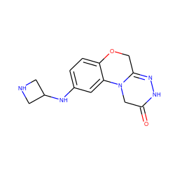 O=C1CN2C(=NN1)COc1ccc(NC3CNC3)cc12 ZINC000299841019