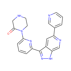 O=C1CNCCN1c1cccc(-c2n[nH]c3cnc(-c4cccnc4)cc23)n1 ZINC000205242585