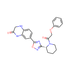 O=C1CNc2ccc(-c3nc([C@H]4CCCCN4C(=O)COc4ccccc4)no3)cc2N1 ZINC000143757730