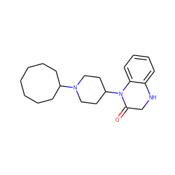 O=C1CNc2ccccc2N1C1CCN(C2CCCCCCC2)CC1 ZINC000114712680