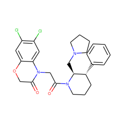 O=C1COc2cc(Cl)c(Cl)cc2N1CC(=O)N1CCC[C@@H](c2ccccc2)[C@@H]1CN1CCCC1 ZINC000029045566