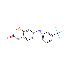 O=C1COc2cc(Nc3cccc(C(F)(F)F)c3)ccc2N1 ZINC000169353124