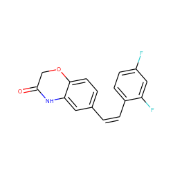 O=C1COc2ccc(/C=C\c3ccc(F)cc3F)cc2N1 ZINC000653728124