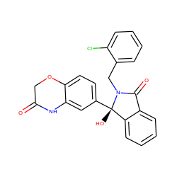 O=C1COc2ccc([C@@]3(O)c4ccccc4C(=O)N3Cc3ccccc3Cl)cc2N1 ZINC000059203270