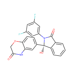 O=C1COc2ccc([C@]3(O)c4ccccc4C(=O)N3c3cc(F)cc(F)c3)cc2N1 ZINC000116258860