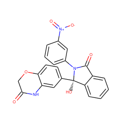 O=C1COc2ccc([C@]3(O)c4ccccc4C(=O)N3c3cccc([N+](=O)[O-])c3)cc2N1 ZINC000059203429