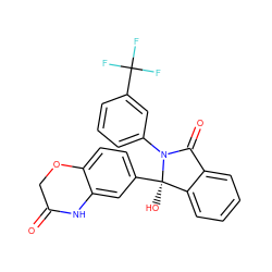 O=C1COc2ccc([C@]3(O)c4ccccc4C(=O)N3c3cccc(C(F)(F)F)c3)cc2N1 ZINC000116252378