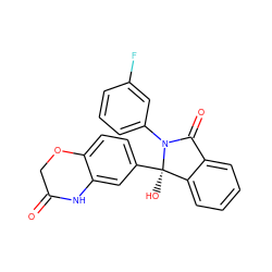 O=C1COc2ccc([C@]3(O)c4ccccc4C(=O)N3c3cccc(F)c3)cc2N1 ZINC000059203334