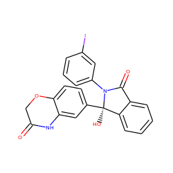 O=C1COc2ccc([C@]3(O)c4ccccc4C(=O)N3c3cccc(I)c3)cc2N1 ZINC000059203339