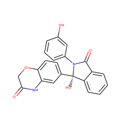 O=C1COc2ccc([C@]3(O)c4ccccc4C(=O)N3c3cccc(O)c3)cc2N1 ZINC000116254610