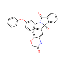 O=C1COc2ccc([C@]3(O)c4ccccc4C(=O)N3c3cccc(Oc4ccccc4)c3)cc2N1 ZINC000116258302