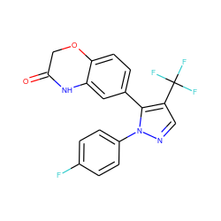 O=C1COc2ccc(-c3c(C(F)(F)F)cnn3-c3ccc(F)cc3)cc2N1 ZINC000082153777