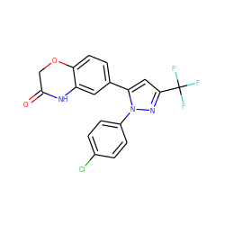 O=C1COc2ccc(-c3cc(C(F)(F)F)nn3-c3ccc(Cl)cc3)cc2N1 ZINC000068079086