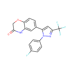 O=C1COc2ccc(-c3cc(C(F)(F)F)nn3-c3ccc(F)cc3)cc2N1 ZINC000073200566