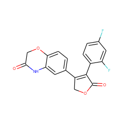 O=C1COc2ccc(C3=C(c4ccc(F)cc4F)C(=O)OC3)cc2N1 ZINC000095920792