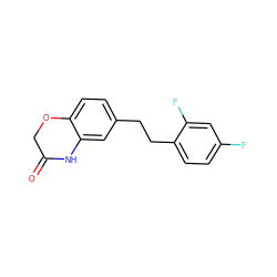 O=C1COc2ccc(CCc3ccc(F)cc3F)cc2N1 ZINC000653737663