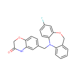 O=C1COc2ccc(CN3c4ccccc4COc4cc(F)ccc43)cc2N1 ZINC000653719131