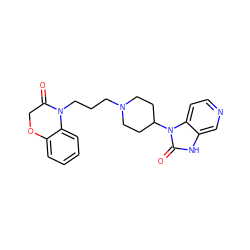 O=C1COc2ccccc2N1CCCN1CCC(n2c(=O)[nH]c3cnccc32)CC1 ZINC000084687777