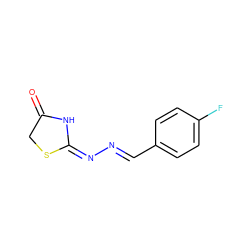 O=C1CS/C(=N/N=C/c2ccc(F)cc2)N1 ZINC000000381251