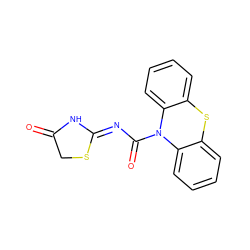 O=C1CS/C(=N\C(=O)N2c3ccccc3Sc3ccccc32)N1 ZINC000017147667