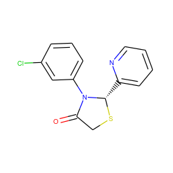 O=C1CS[C@@H](c2ccccn2)N1c1cccc(Cl)c1 ZINC000000431391