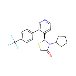 O=C1CS[C@@H](c2ccncc2-c2ccc(C(F)(F)F)cc2)N1C1CCCC1 ZINC000028819675