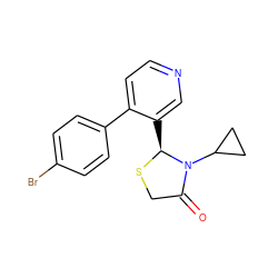 O=C1CS[C@@H](c2cnccc2-c2ccc(Br)cc2)N1C1CC1 ZINC000028819540