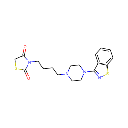 O=C1CSC(=O)N1CCCCN1CCN(c2nsc3ccccc23)CC1 ZINC000027196037