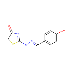 O=C1CSC(N/N=C/c2ccc(O)cc2)=N1 ZINC000016662214