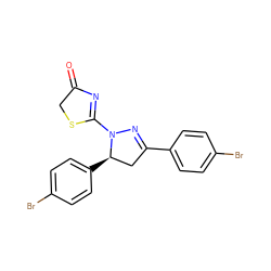 O=C1CSC(N2N=C(c3ccc(Br)cc3)C[C@H]2c2ccc(Br)cc2)=N1 ZINC000073297893