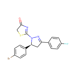 O=C1CSC(N2N=C(c3ccc(F)cc3)C[C@H]2c2ccc(Br)cc2)=N1 ZINC000073314461