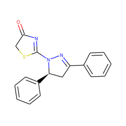 O=C1CSC(N2N=C(c3ccccc3)C[C@H]2c2ccccc2)=N1 ZINC000073351302