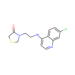 O=C1CSCN1CCNc1ccnc2cc(Cl)ccc12 ZINC000035091105