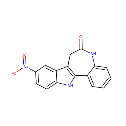 O=C1Cc2c([nH]c3ccc([N+](=O)[O-])cc23)-c2ccccc2N1 ZINC000000023894