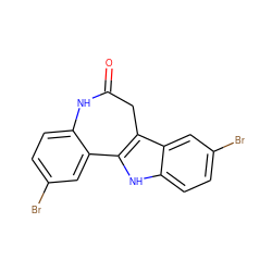 O=C1Cc2c([nH]c3ccc(Br)cc23)-c2cc(Br)ccc2N1 ZINC000001862242