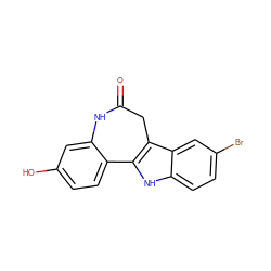 O=C1Cc2c([nH]c3ccc(Br)cc23)-c2ccc(O)cc2N1 ZINC000013532098