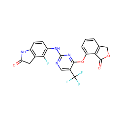 O=C1Cc2c(ccc(Nc3ncc(C(F)(F)F)c(Oc4cccc5c4C(=O)OC5)n3)c2F)N1 ZINC000145967132