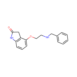 O=C1Cc2c(cccc2OCCNCc2ccccc2)N1 ZINC000001903144