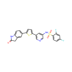 O=C1Cc2cc(-c3ccc(-c4cncc(NS(=O)(=O)c5ccc(F)cc5F)c4)s3)ccc2N1 ZINC000145612315