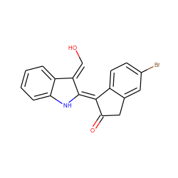 O=C1Cc2cc(Br)ccc2/C1=c1/[nH]c2ccccc2/c1=C\O ZINC001772652313